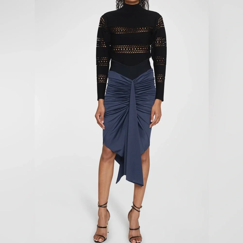 Alaia asymmetrical ruched skirt midi - Picture 1 of 6